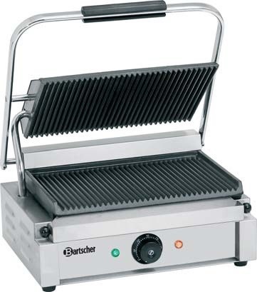 Bartscher Contactgrill "Panini" medium | Geribd / Geribd | 2.2kW | 410x400xH200 mm.