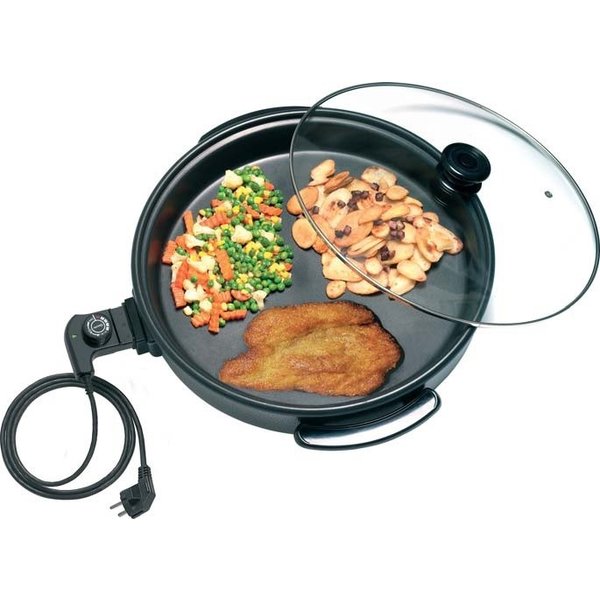 Bartscher Bartscher Partypan met glazen deksel | Binnenpan Ø380x40mm. | 1500Watt