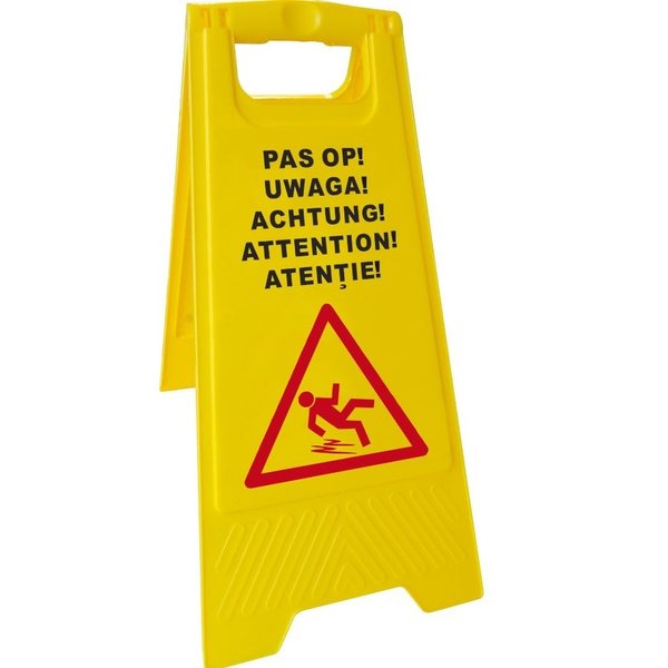 Hendi Waarschuwingsbord | Natte vloer '' Pas op! '' | Hoogte 62 cm.