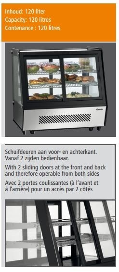 Bartscher Koelvitrine 120 Liter | Deli-Cool II D | 710x568xH686 mm, foto 3 van 3