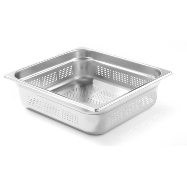 Hendi Gastronormbak geperforeerd GN2/3 - 100mm diep RVS - Profi Line | 354x325mm.