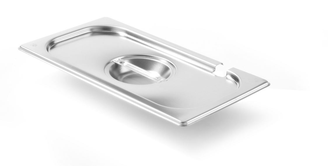 Hendi Gastronormdeksel met lepeluitsparing 1/3 GN - Kitchen Line RVS | 325x176mm.
