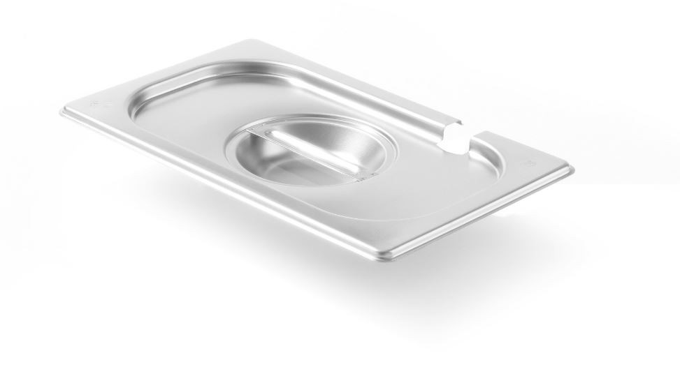 Hendi Kitchen Line gastronormdeksel met lepeluitsparing 1/4 GN - 265x162mm.