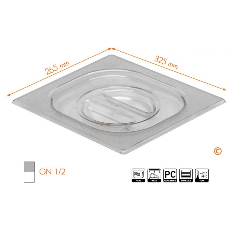 Hendi Gastronormdeksel GN1/2 Polycarbonaat | 325x265mm, foto 2 van 2