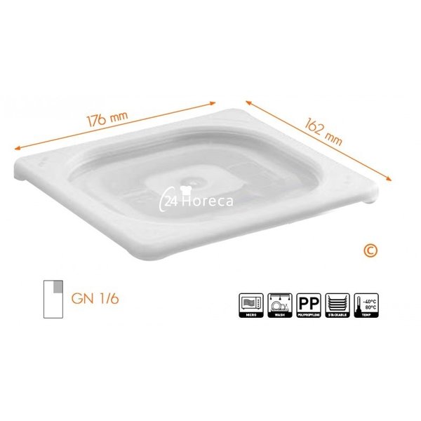 Hendi Deksel voor voorraaddoos polypropyleen GN1/6 | 176x162mm