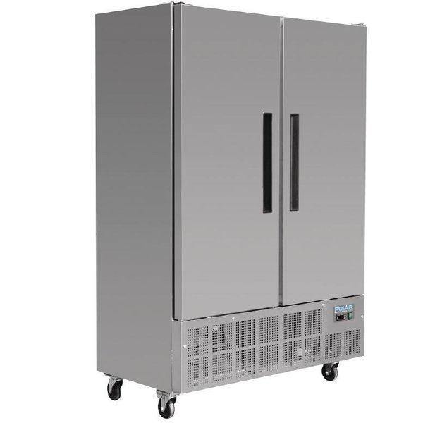 Polar Koeling met 2 deuren 960 liter Slimline RVS | 134x71xH200cm.