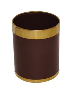 Bolero Bolero Prullenbak Bruin met Gouden Rand | 10,2 Liter |  28(h) x 22,4(Ø)cm