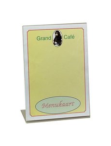 EMGA Menustandaard met Voet A4 | Transparant Plexiglas | 21x(H)32,5cm