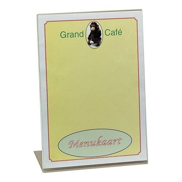 EMGA Menustandaard met Voet A4 | Transparant Plexiglas | 21x(H)32,5cm