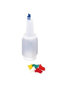 EMGA Buffetschenker Kunststof 1 Liter | Incl. 6 Gekleurde Tuiten