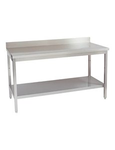 Multinox Werktafel met Achteropstand en Onderblad RVS | 180x70(H)87cm