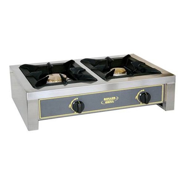 Roller Grill Gaskooktoestel met 2 Branders | Propaan/Butaan |  21(H)x50x69 cm.