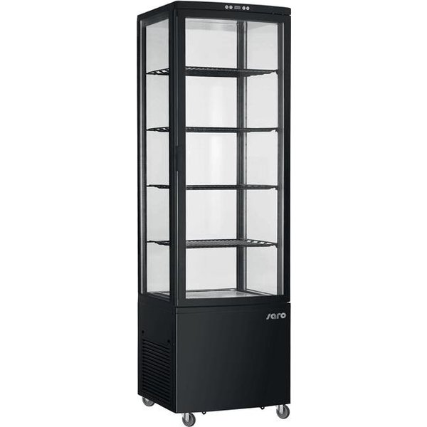 Saro Koelvitrine  met luchtventilatie zwart 235 liter | Model SVEN |  515x485xH 689mm