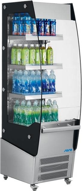 Saro Koelvitrine displaykoeling RVS 220 Liter | 495x675xH1740 mm.
