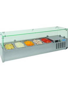 Saro Opzetkoelvitrine | 7x 1/4 GN | 1600x335x(H)435mm