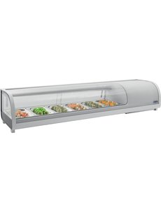 Saro Opzetkoelvitrine  voor Sushi | 6x GN1/3 | SAMIRA | B1579 x D420 x H265 mm.