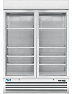 Saro Vrieskast met 2 glasdeuren 1078 liter Wit  |  -18 / -24 °C | 137x700xH198,5cm