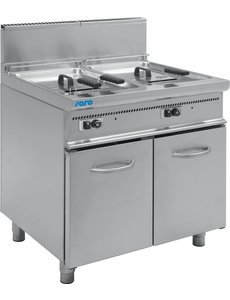 Saro Gasfriteuse met Onderstel | 2x 17 Liter | 33kW Gas | 80x70x(H)85cm