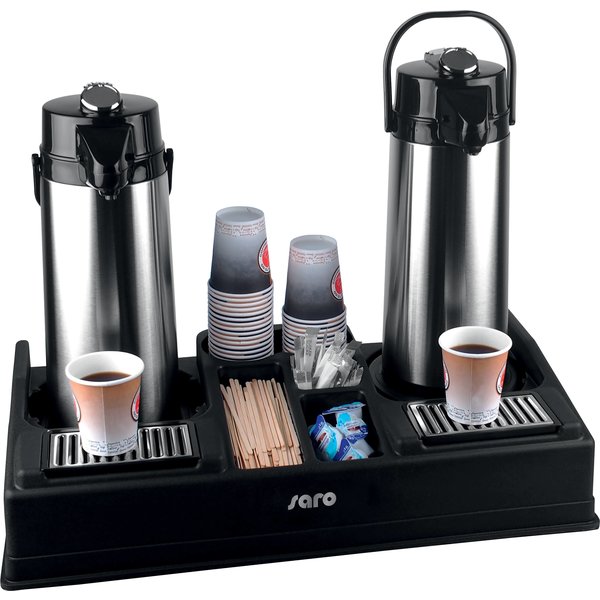 Saro Koffiestation voor 2 pompthermoskannen | 655x330 xH145mm.