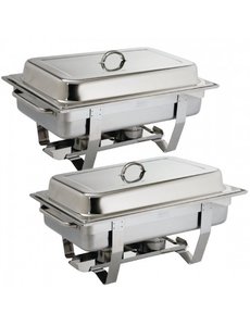 Olympia Chafing Dish met voedselpan 65 mm diep | Set van 2