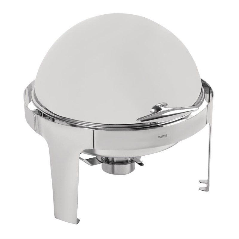 Olympia Chafing dish met roltop 6 liter | Hoogglans RVS, foto 4 van 4
