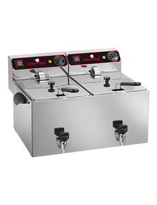 CaterChef Friteuse Caterchef | 2 x 9 Liter | Met aftapkraan | 560x530x(H)350mm