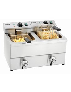 Bartscher Friteuse met aftapkraan 2x 8 Liter | 230V / 2x3,5kW | 630x580xH410mm