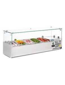 Polar Opzetkoelvitrine 5x GN1/4 | +2°C tot +8°C | 1200x330xH435mm