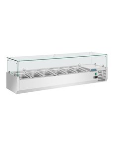 Polar Opzetkoelvitrine 5x GN1/3 en 1x GN1/2 |  +2°C tot +8°C | 1500x395xH435mm