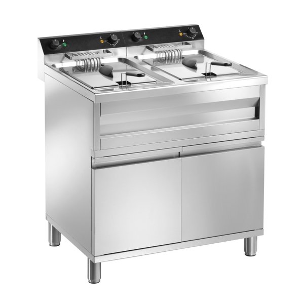 Saro Gastroline Friteuse met Onderstel | 2x 12 Liter | 2x 9kW | 400V | 800x700x(H)950mm