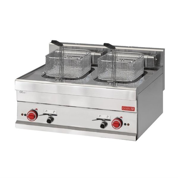 Gastro-M Friteuse met aftapkraan 2x 10 Liter | 15kW / 400V | 700x650xH280mm