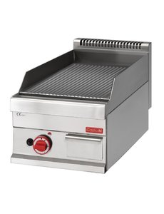 Gastro-M Bakplaat Gas | Gastro-M 650 Series | Gegroefd | 5,7kW | 650x400x(H)280mm