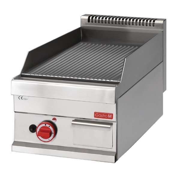 Gastro-M Bakplaat Gas | Gastro-M 650 Series | Gegroefd | 5,7kW | 650x400x(H)280mm