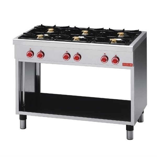 Gastro-M Gaskooktoestel | Gastro-M 650 Series | 6 Branders | 17,2kW | 1100x650x(H)850mm