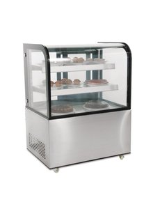 Polar Koelvitrine met gebogen ruit 270 Liter | 2°C tot 12°C | 9135x68xH121.5cm.