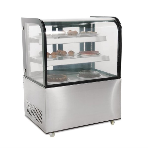 Polar Koelvitrine met gebogen ruit 270 Liter | 2°C tot 12°C | 9135x68xH121.5cm.