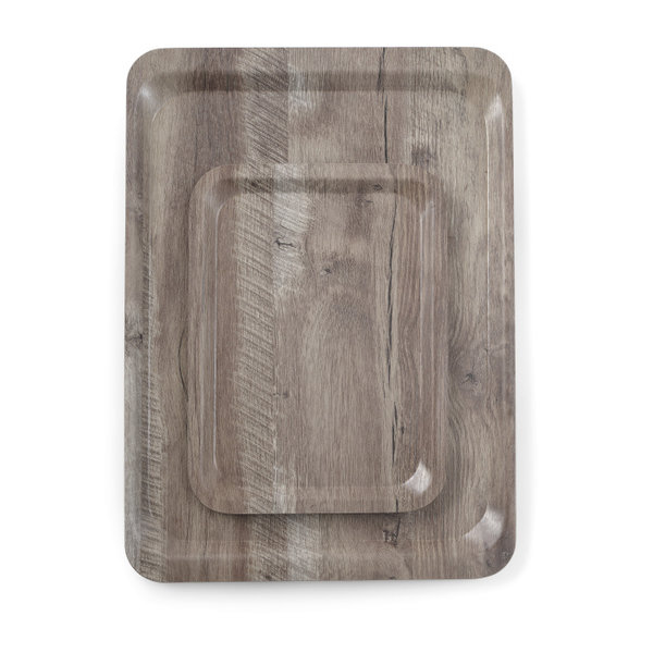 Hendi Dienblad Melamine | Hout Bedrukking Donker Eiken | Keuze uit 2 maten