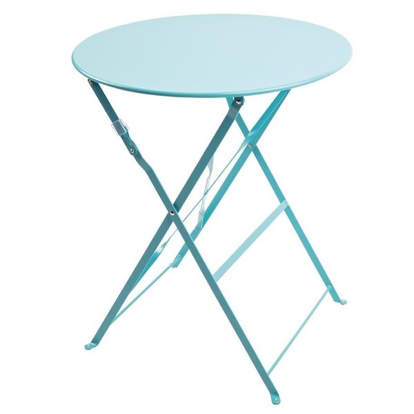 Bolero Ronde Stalen Opklapbare Tafel | Turquoise | Ø59,5cm