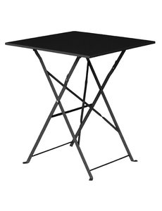 Bolero Opklapbare Stalen Vierkante Tafel | Zwart | 60x60x(H)71cm