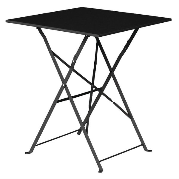 Bolero Opklapbare Stalen Vierkante Tafel | Zwart | 60x60x(H)71cm