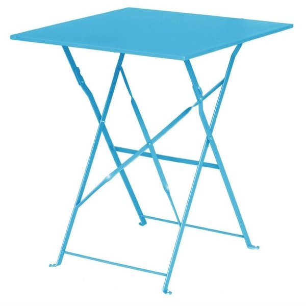 Bolero Opklapbare Stalen Vierkante Tafel | Turquoise | 60x60x(H)71cm