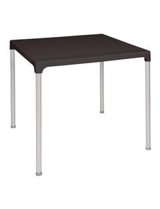 Bolero Vierkante kunststof tafel met aluminium poten | 75x75xH72 cm.