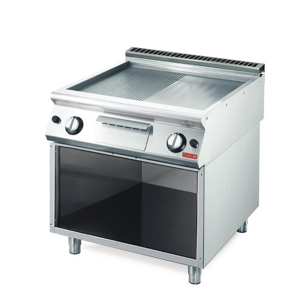 Gastro-M Gas Bakplaat Geslepen | Gastro M 700 Plus | Glad/Geribt | 80x70x(H)85cm