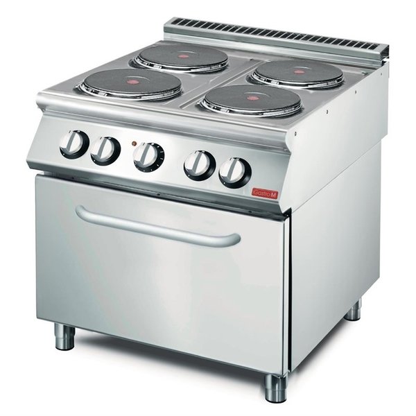 Gastro-M Elektrisch Fornuis met oven | 4-pits | Gastro M 700 Plus | 80x70x(H)85cm