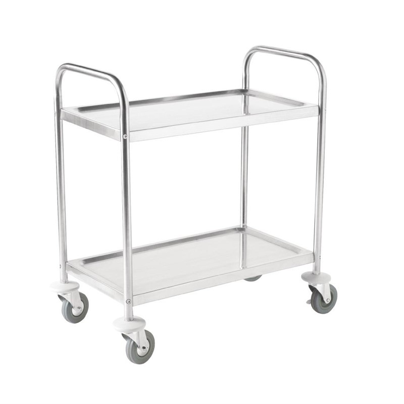 Vogue Vogue Serveerwagen met 2 bladen medium RVS | 85x45xH81cm