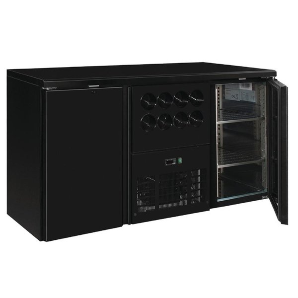 Polar Polar U-serie Werkbank Koeling met 2 Deuren en Flessennest voor 8 Flessen | 0°C tot +10°C | 86Hx167x57cm.