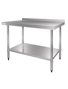 Vogue Werktafel met achteropstand 70 cm. diep RVS | Keuze uit 5 breedtes