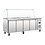 Polar Saladette met 4 deuren 4x GN1/1 | -2°C tot +8°C | 136Hx223x70cm.