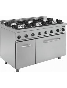 Saro Gasfornuis met Elektrische Oven | Model E7 / KUPG6LE | B1200 x D700 x H850 mm.