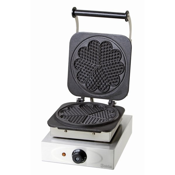 Bartscher Wafelmaker met Gietijzeren Plaat Hartvormig Ø210 mm. | 2200W | Wafelgrootte Ø 210mm | 28x46x(H)25 cm.